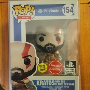 FUNKO Pop! PlayStation: Kratos with the Blades of Chaos GITD GameStop Exclusive